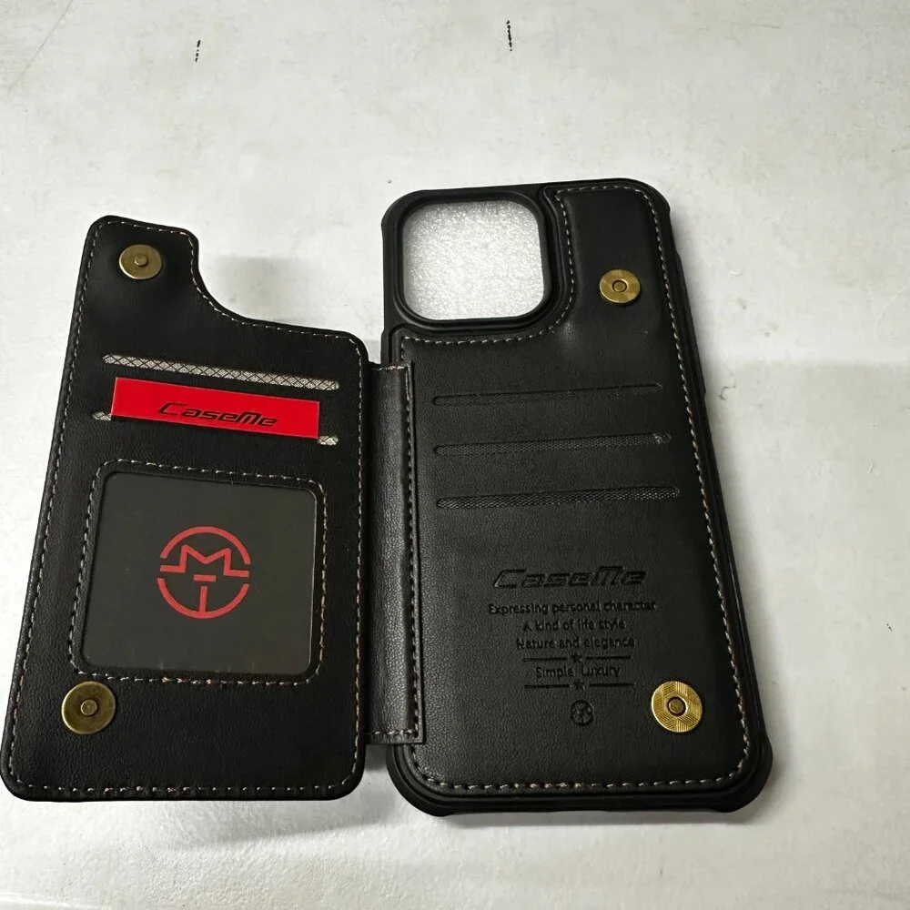 CaseMe C22 for iPhone 15 Pro Max PU Leather Wallet Case with RFID Blocking‎ Card